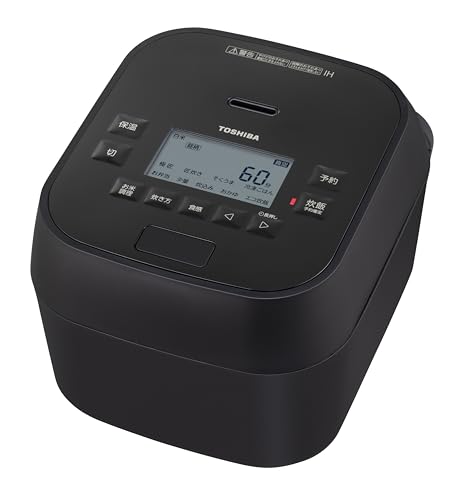 TOSHIBA(東芝) 炊飯器 炎匠炊き 5.5合 RC-10HGW(K) グランブラック 真空圧力IH rice cooker 日本製 真空ひたし 早炊き 真空保温白米40時間 お手入れ簡単(サイズ: 5.5合/真空ひたし)
