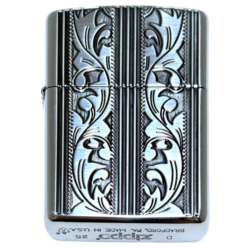 ZIPPO(ジッポー)限定 アーマー 唐草 アラベスク かっこいい プレゼント (銀燻し)(サイズ: 小)