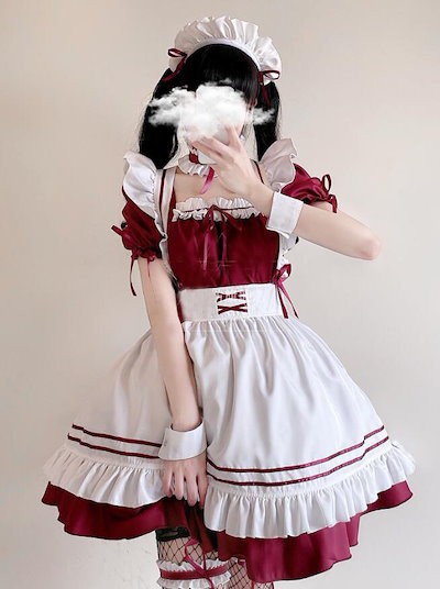 7点セットメイド服 小さいサイズ 大きいサイズ コスプレ衣装