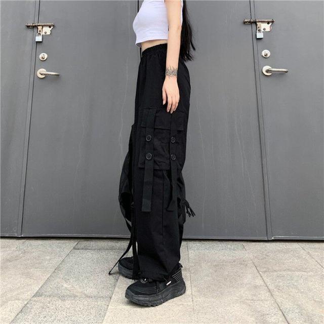 カーゴパンツ レディース 原宿系 春夏秋 ボトムス ズボン ダンスパンツ ワイドパンツ 韓国ファッション ウエストゴム ストリート系 ヒッの通販はau Pay マーケット Shipshop