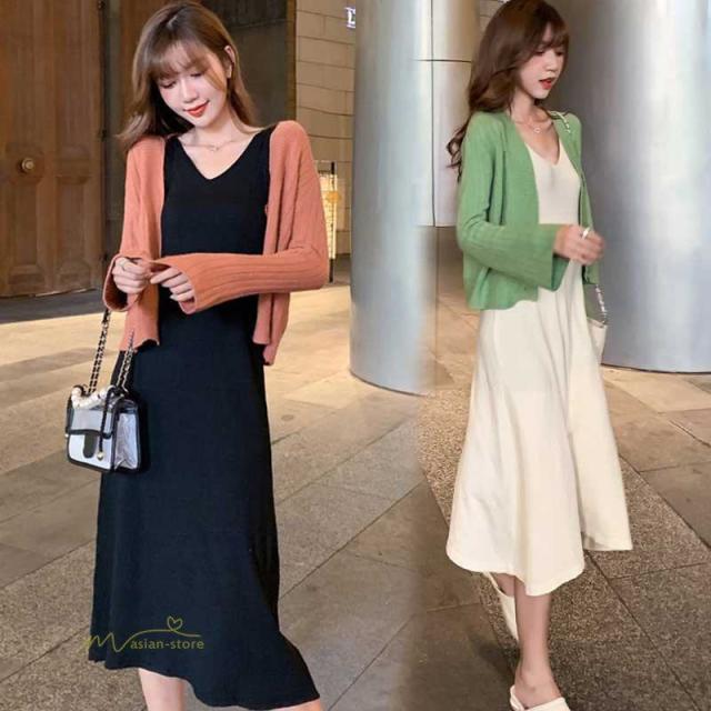 セットアップ 妊婦服 レディース ニット ショート丈 長袖コート トップス 授乳服 キャミ ロングワンピース シンプル マタニティウェア 産の通販はau Pay マーケット Dream Of Love