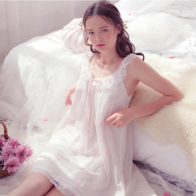 ネグリジェ パジャマ レディース 春夏 セクシーネグリジェ 姫 レース ネグリジェ ロング丈 キャミワンピース ルームウェア 女性 可愛い の通販はau Pay マーケット Dream Of Love