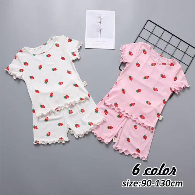 子供パジャマ 半袖 イチゴ柄 キッズパジャマ 女の子 おしゃれ ガールズルームウェア 綿ルームウェア こどもパジャマ ジュニア 部屋着 寝の通販はau Pay マーケット K M Global Works