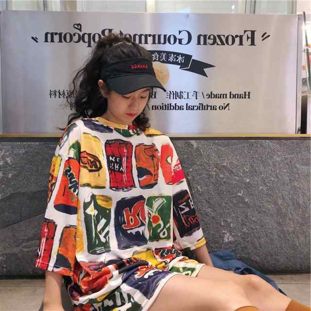 Tシャツ レディース ロング丈 半袖 夏 ゆるい トップス 韓国ファッション 原宿系 Bf風 ヒップホップ ダンス ストリート風 カジュアルの通販はau Pay マーケット Shipshop