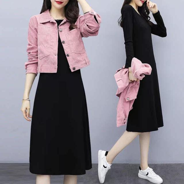 ショート丈コート ひざ丈ワンピース 秋 上品 ジャケット カジュアル セットアップ ベストワンピース 大きいサイズ 代 30代 通勤 お呼ばの通販はau Pay マーケット Fangcloudy