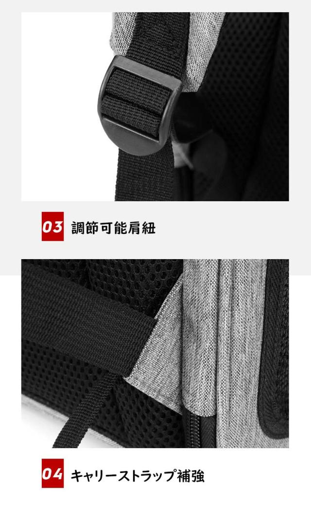 猫 小型犬 ペットキャリーバッグ リュックサック キャリーバッグ マット付 折りたたみ 通気性抜群 手提げ お出かけ おしゃれ 2way 安全ロープ付 2匹収納 ペット用リュック 防災 病院 アウトドア アイリスオーヤマ 多頭飼い 避難_9