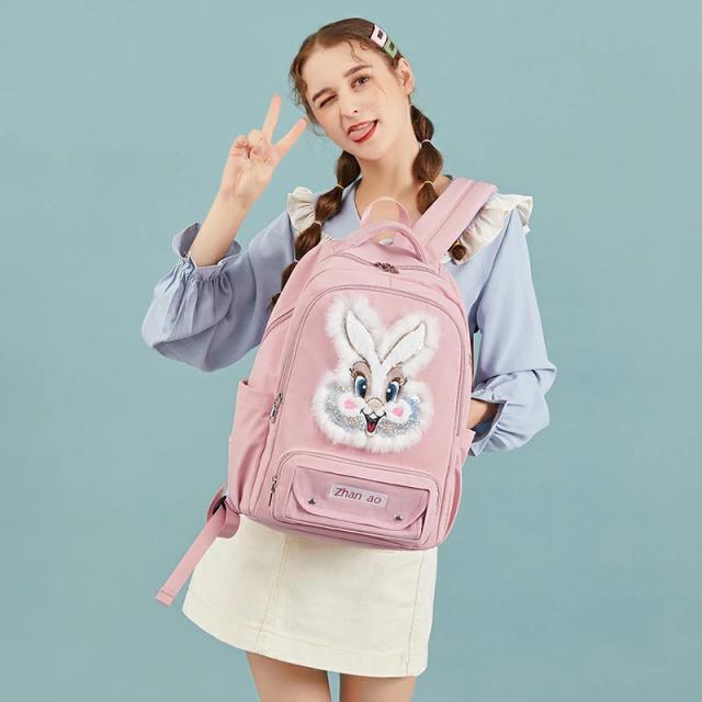 リュック レディース おしゃれ かわいい ウサギ ピンク 大容量 2in1 リュックサック 女の子 撥水バックパック 高校生 A4 軽量 学生 女子鞄 男女兼用 通学 通勤 外出 アウトドア 旅行 マザーズリュック キッズバッグ 子供 男の子 低学年 お祝い 通園 入学の通販は 5,948円