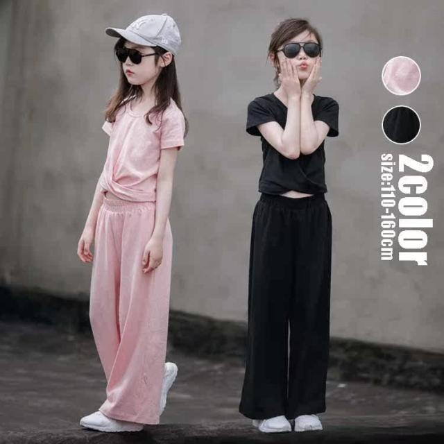 子供服 セットアップ 夏 女の子 ジュニア キッズ ルームウェア 上下セット Tシャツ パンツ 2点セット カジュアル ナチュラル 通学着 110 の通販はau Pay マーケット K M Global Works
