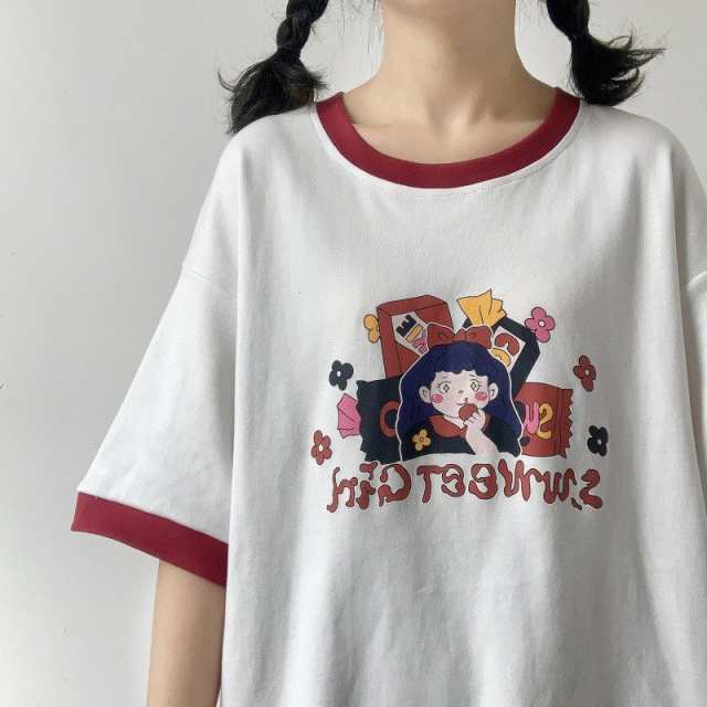 Tシャツ レディース 半袖 ゆるい 夏 トップス かわいい 韓国ファッション 原宿系 ヒップホップ ダンス カジュアル スウェットの通販はau Pay マーケット Shipshop