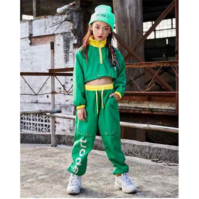 ヒップホップ キッズダンス衣装 セットアップ チア ガールズ トップス パンツ へそ出し キッズ ダンス 衣装 派手 かっこいいの通販はau Pay マーケット White Wings