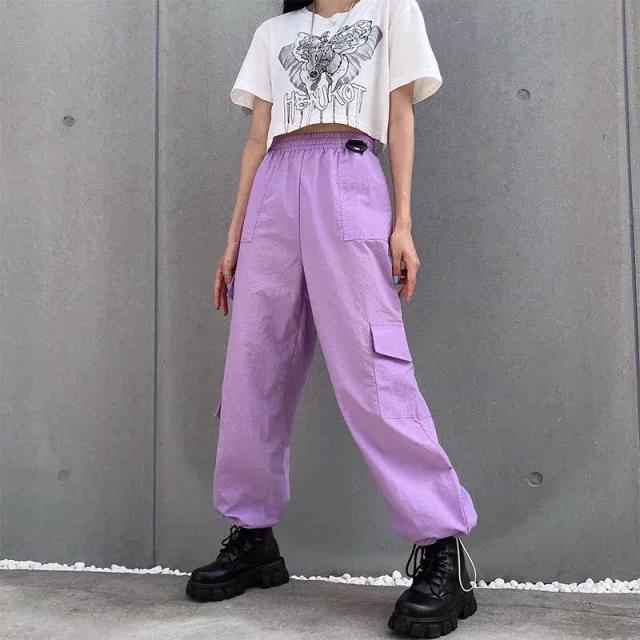 パンツ レディース 原宿系 春夏 ミリタリーパンツ カーゴパンツ ワイドパンツ 韓国ファッション ウエストゴム ストリート系 ヒップホップの通販はau Pay マーケット Shipshop