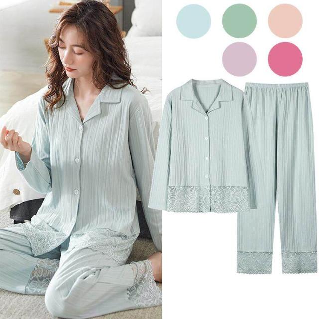 パジャマ 上下セット レディース レディース パジャマ セット パジャマ レディース 長袖 前開き 上下セット ルームウェア シャツ スウェット 春 夏 秋 無地大人かわいい グリーン ピンク パープル レッド 5,938円