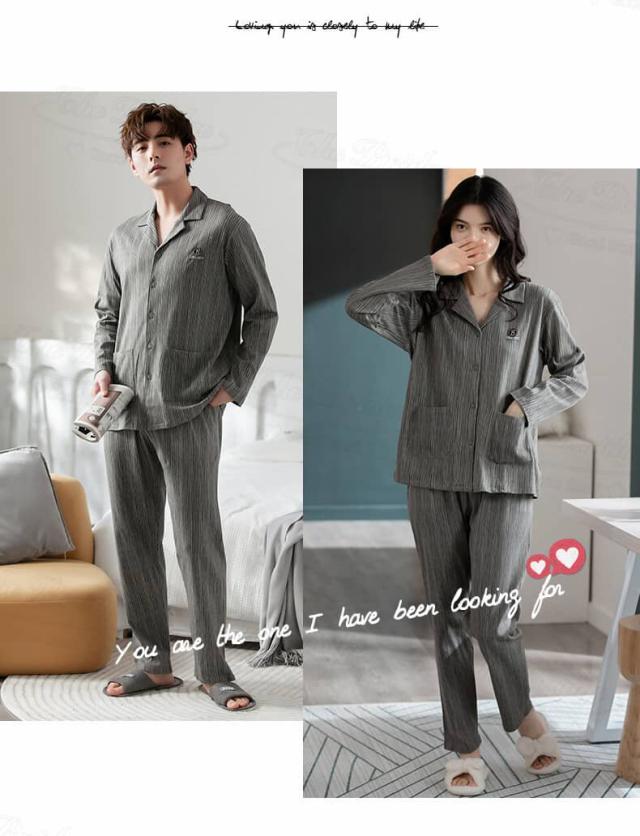 パジャマ ルームウェア 秋冬 ペアルック カップル 部屋着 レディース メンズ 普段着 コットン 上下セット カップル 長袖 綿 前開き ストライプ ユニセックス カップルパジャマ カジュアル お揃い プレゼント 春 秋 パンツ ペアルックパジャマ 夫婦 結婚祝い