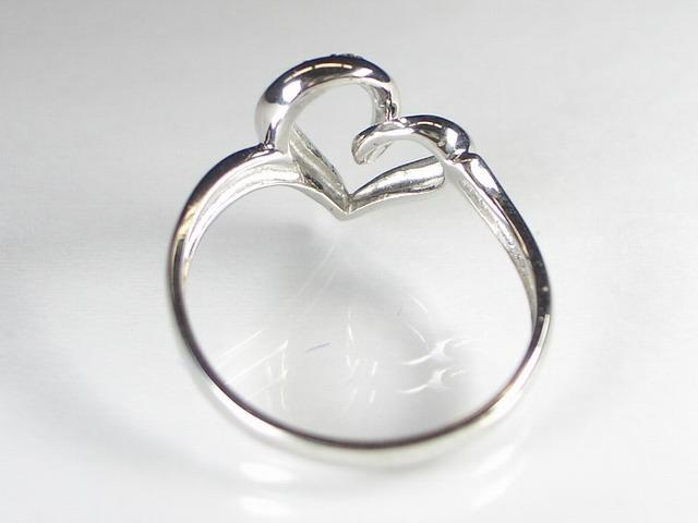 k18wgダイヤハートリング K18WG ハート ダイヤモンド リング 1.00CT
