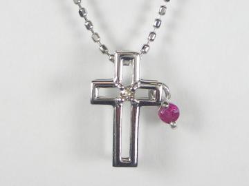 楽天市場】ダイヤモンドクロスネックレス D0.30ct WG 40cm/1.7g