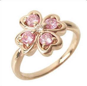 with me 幸運のクローバー リング (ピンクゴールド)の通販は 5,076円