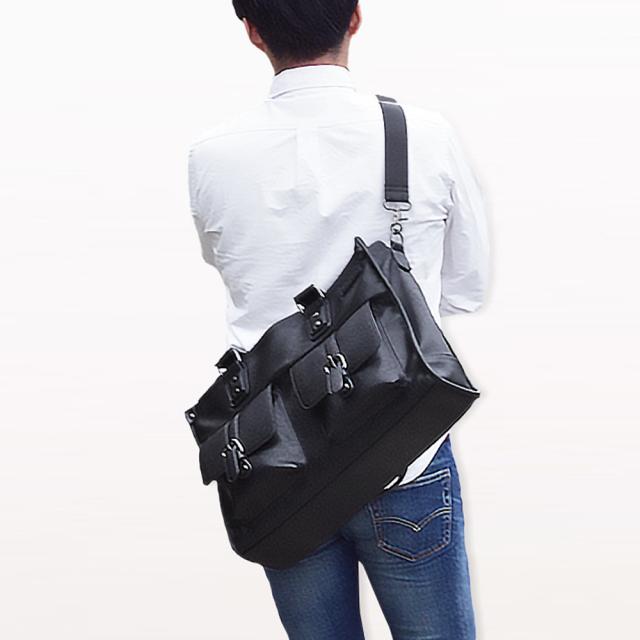 トートバッグ ショルダーバッグ メンズ 大きめ 大容量 B4 タブレット 大人 ブランド かっこいい 2way ファスナー付き マチ広 カジュアル 通学 通勤 ビジネス 旅行 普段使い 黒 KBN53422 ハミルトン HAMILTON 誕生日 クリスマス ギフト プレゼ_8