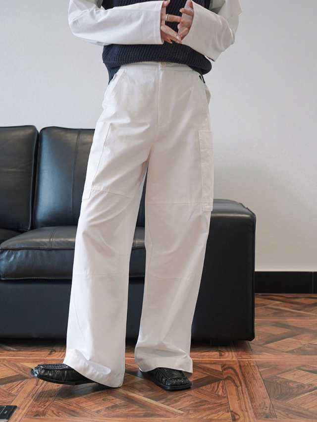 カッコいいカーゴパンツ 白 レディース 夏 オーバーサイズ 大きいサイズ ビッグ シルエット リラックスパンツ カジュアルパンツ ロング 春夏 春秋 S M L カッコいいカーゴパンツ 白 レディース 夏 オーバーサイズ 大きい