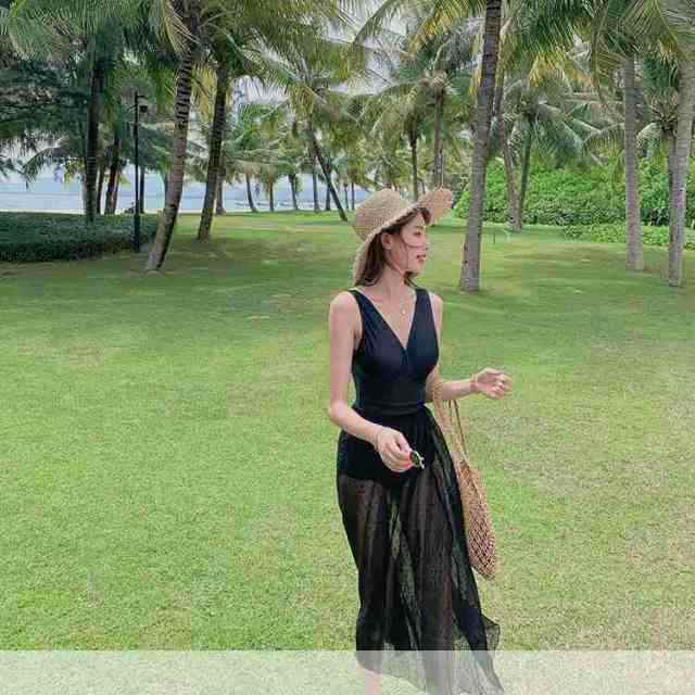 水着 レディース 体型カバー 大きいサイズ 送料無料 個性的 スイムウェア ワンピース パレオ パッド付き 背中見せ バックレス ハイウエスト シースルー ツーピース 大人可愛い きれいめ シンプル 無地 モテ 2XL ブラック モノトーン 10代 20代 水着 レディース 体型カバー 大きいサイズ 送料無料 個性的 スイム