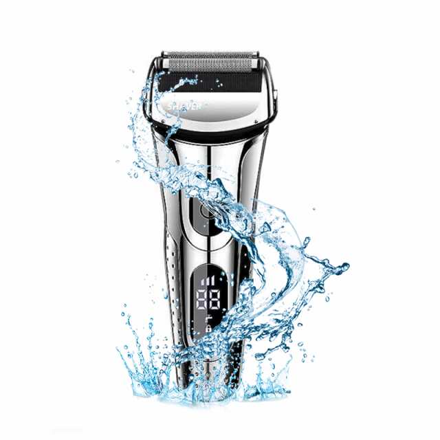 シェーバー 男性用シェーバー 電気シェーバー メンズ 往復式 髭剃り IPX7防水 3枚刃 USB充電 深剃り LED電池残量表示 保護ケース付き