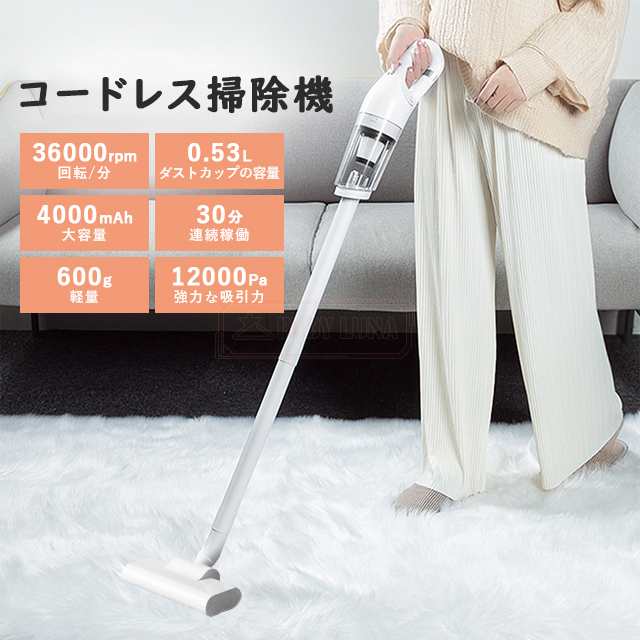 最安挑戦 夏新作 新作 送料無料 掃除機 コードレス 充電式 小型 軽量 コンパクト スティッククリーナー スティック型 ハンディ掃除機 4000mAh大容量 連続稼働30分 ハンディ掃除機 一人暮らし ハンディクリーナー 新生活 車家両用 小型 静音