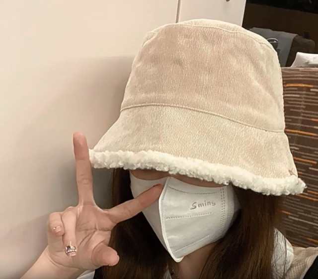 帽子 バケットハット つば広帽子 レディース リバーシブル もこもこ コーデュロイ 女性 シンプル おしゃれ ポカポカ 防寒 日よけ 帽子 バケットハット つば広帽子 レディース リバーシブル もこもこ