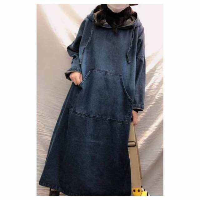 デニムワンピース ワンピース レディース デニムワンピ パーカー