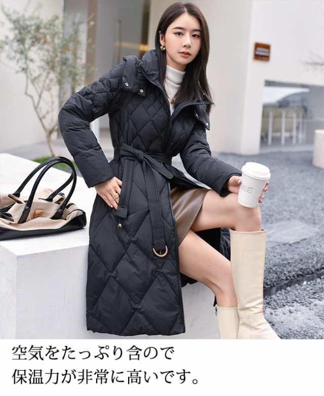 ダウンコート レディース ロング ダウンジャケット フレア袖 大人