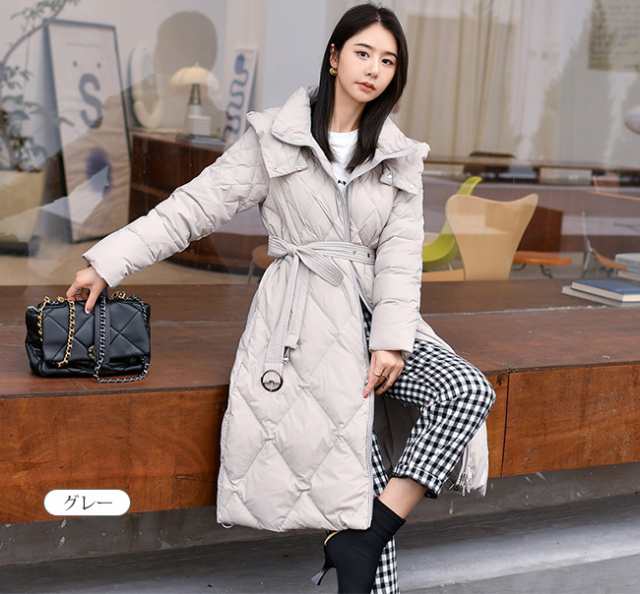 ダウンコート レディース ロング ダウンジャケット フレア袖 大人