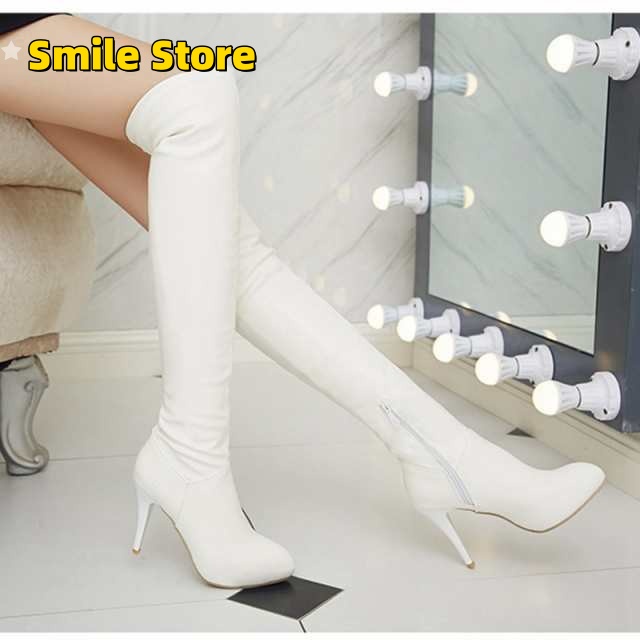 ブーツ ロングブーツ ニーハイブーツ ピンヒール 10cmヒール シンプル 美脚 ストレッチ ジョッキーブーツ トレンド 上品 走れる おしゃれ ブーツ ロングブーツ ニーハイブーツ ピンヒール 10cmヒール シンプル