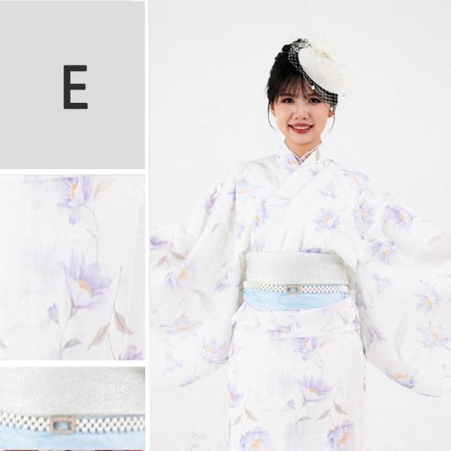 浴衣 セット レディース 夏用 大人/花 浴衣 作り帯 2点セット F 花柄