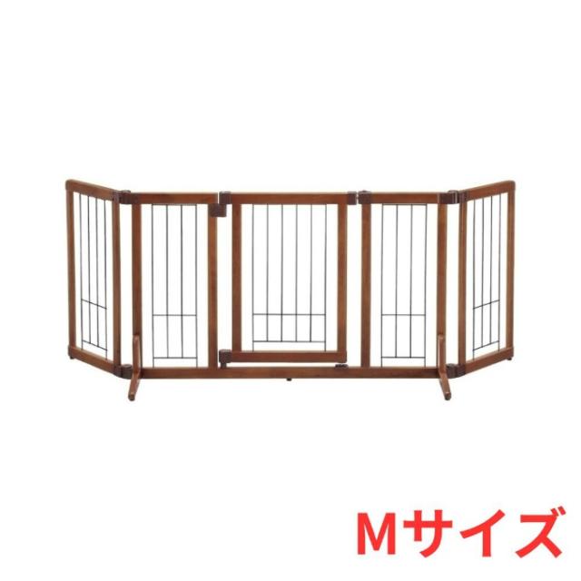リッチェル 木製おくだけドア付ゲート M ブラウン 小型犬用 ペット用品 仕切り パーテーション ドア付き リッチェル Richell 6114070 ‥