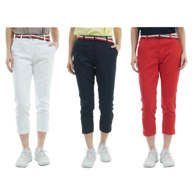 トミーヒルフィガーゴルフ   GOLF ゴルフウェア クロップドパンツ レディース ベルテッドツイル 3/4パンツ THLA505 【2025年春夏モデル】