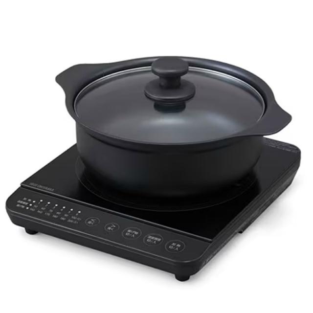 アイリスオーヤマ(IRIS OHYAMA)調理器具  鍋 セットIHコンロ鍋セット1400WIHKP-T39124-B【ご自宅配送限定】‥