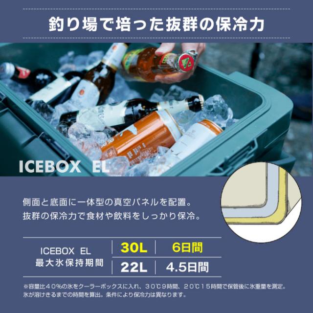 シマノ アイスボックス 30L EL アイスボックスEL ICEBOX EL 30L NX-230V チャコール 01 SHIMANO キャンプ用 クーラーボックス 30L_4