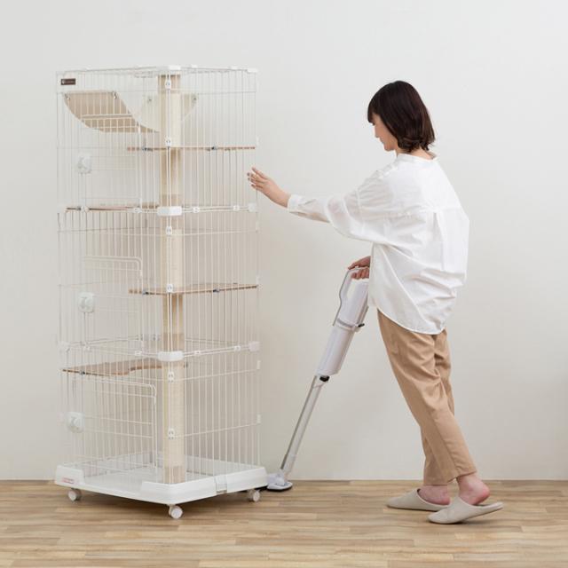 5段タイプ 爪研ぎポール付きキャットケージ 【アイリスオーヤマPCLC-903】 アイリスオーヤマ 猫 ケージ 5段 キャットケージ キャットタワー付 幅