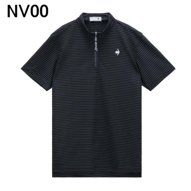ルコックスポルティフ(le coq sportif) ゴルフウェア 半袖シャツ メンズ ミニボーダー半袖ハーフジップシャツ LG6SHS80M 【2026年春夏モデル】_1