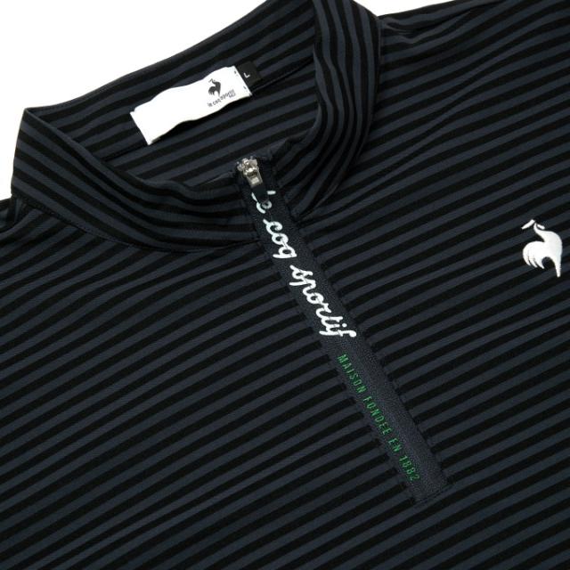 ルコックスポルティフ(le coq sportif) ゴルフウェア 半袖シャツ メンズ ミニボーダー半袖ハーフジップシャツ LG6SHS80M 【2026年春夏モデル】_4