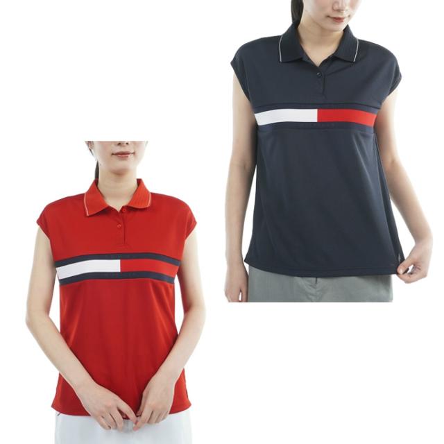 トミーヒルフィガーゴルフ(TOMMY HILFIGER GOLF) ゴルフウェア ポロシャツ 半袖 レディース フラッグライン フレンチポロシャツ THLA611 【2026年春夏モデル】