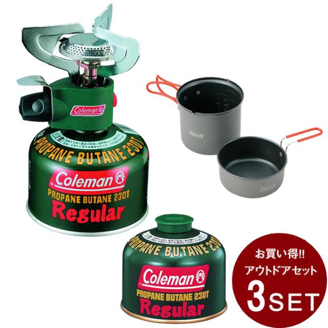 コールマン シングルバーナー セット アウトランダーマイクロストーブ PZ+純正LPガス+ソロクッカーセット 203535+5103A230TJAN+2000012957 Coleman