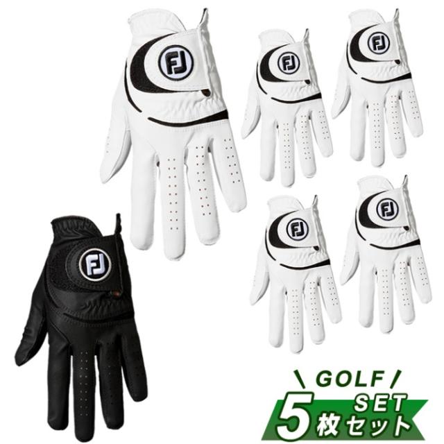 フットジョイ FootJoy ゴルフ 左手用グローブ 5枚セット メンズ ウェザーソフ FGWF23