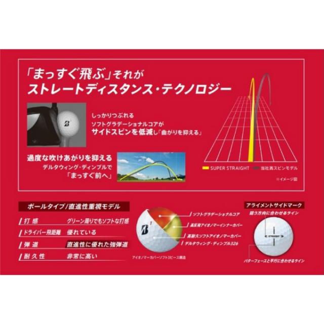 ブリヂストンゴルフ BRIDGESTONE GOLF ゴルフボール 3ダース 36個入 スーパーストレート SUPER STRAIGHT 2025
