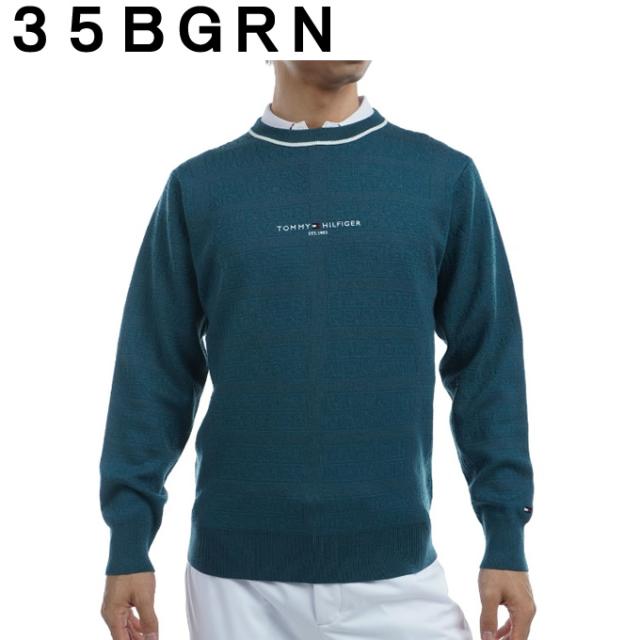 トミーヒルフィガーゴルフ TOMMY HILFIGER GOLF ゴルフウェア セーター メンズ ロゴジャガードクルーネックセーター THMA470_1