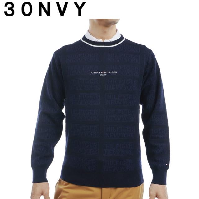 トミーヒルフィガーゴルフ TOMMY HILFIGER GOLF ゴルフウェア セーター メンズ ロゴジャガードクルーネックセーター THMA470_4