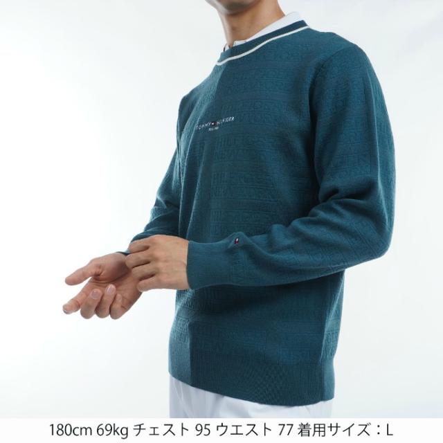 トミーヒルフィガーゴルフ TOMMY HILFIGER GOLF ゴルフウェア セーター メンズ ロゴジャガードクルーネックセーター THMA470_5