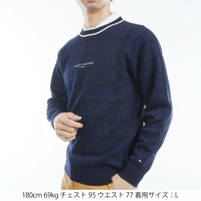 トミーヒルフィガーゴルフ TOMMY HILFIGER GOLF ゴルフウェア セーター メンズ ロゴジャガードクルーネックセーター THMA470_17
