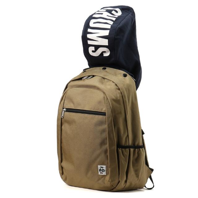 チャムスCHUMS バックパック メンズ レディース フーデッドデイパックスウェットナイロン CH60-3813 Navy/Beige