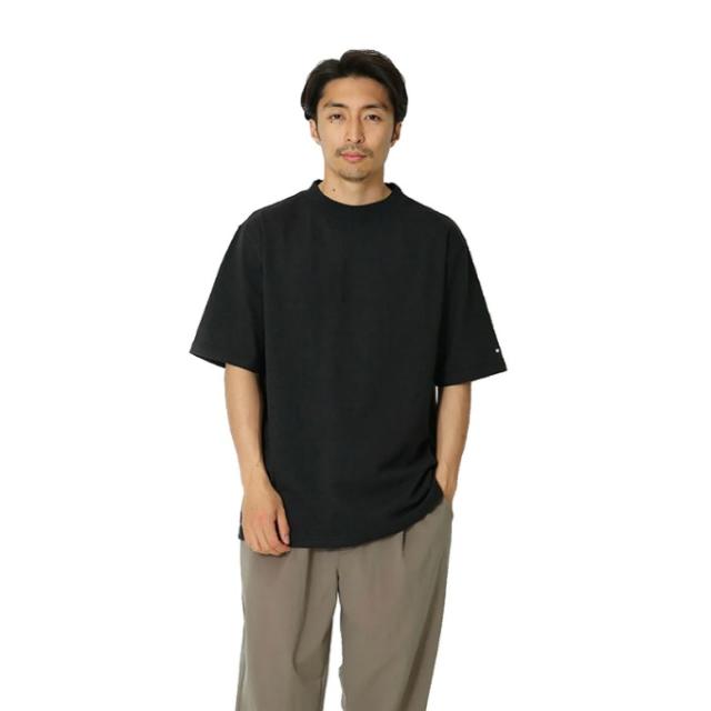 スノーピーク Tシャツ 半袖 メンズ Recycled Cotton Mockneck T-Shirt TS-25SU403-BLACK snow peak