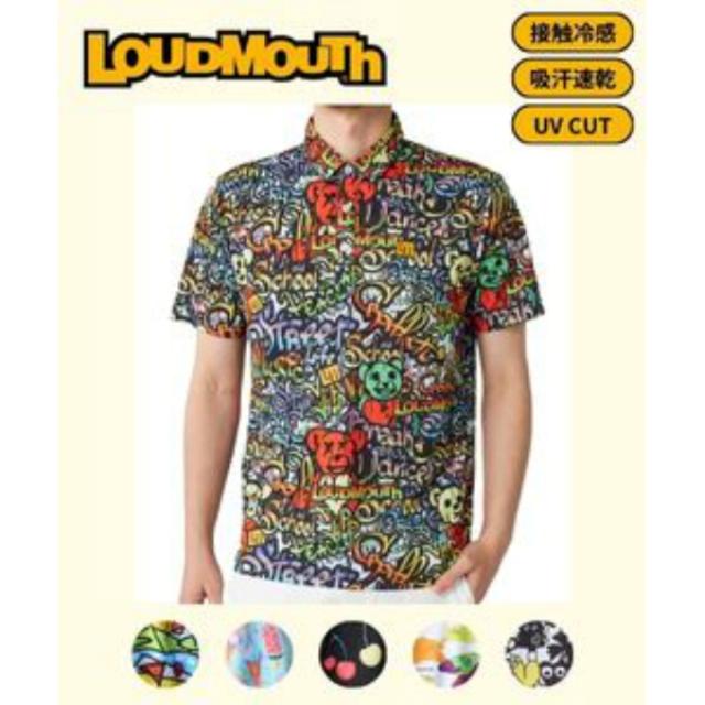 ラウドマウス LOUDMOUTH ゴルフウェア 半袖シャツ メンズ プレミアムカノコ柄半袖シャツ 765601【ご自宅配送限定】‥