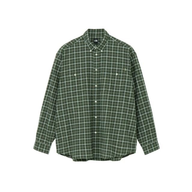 ザ・ノース・フェイス 長袖シャツ メンズ レディース ロングスリーブフロストフォージフランネルシャツ 緑 みどり グリーン チェック柄 おしゃれ  NR62431-AW ノースフェイス THE NORTH FACE